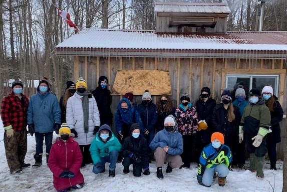 4-H members in front of the Maple Syrup shack