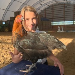 Member with her 4-H pullet