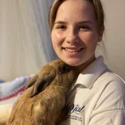 Member with her 4-H rabbit project